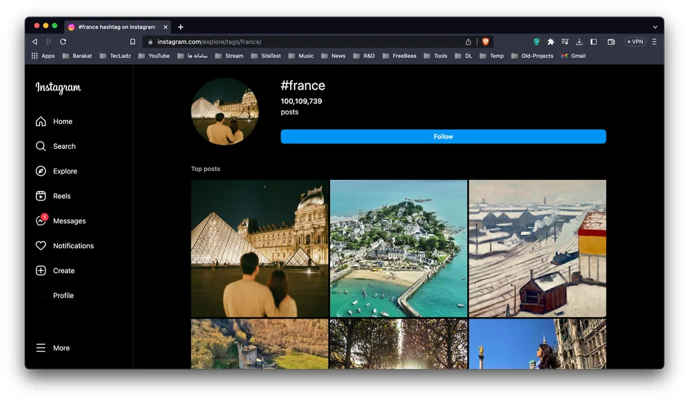 فرانسه در اینستاگرام